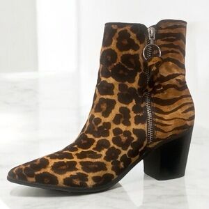 Aldo Brown and Black Ankle Boots with Block Heel